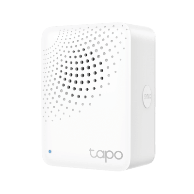[TAPO-H100] Hub IoT Inteligente / 3 en 1 Hub-Timbre-Alarma / 64 Dispositivos / 2.4 GHz Wi-Fi + 868 MHz / 19 Tonos 90 dB / Material V-0 UL94