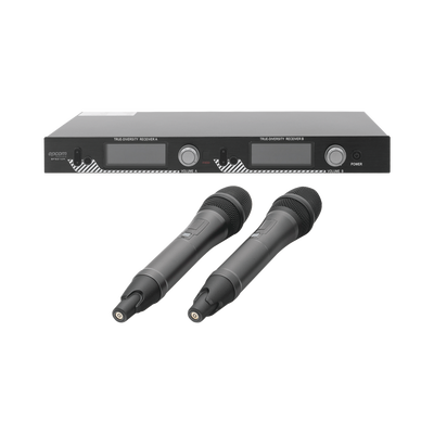 [SF-521UH] Kit de Microfonía inalámbrico | 2 Micrófonos de mano | Receptor UHF | Pantalla LCD | 200 Canales | Gran cobertura