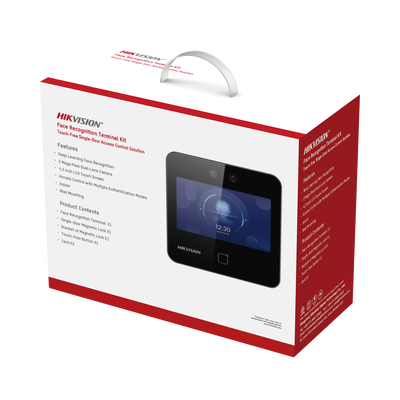 [DS-KAS343] Kit de Control de Acceso TODO INCLUIDO con Lector de Rostros, QRs y Tarjetas / 1,500 rostros / Compatible con App HIKConnect /Incluye Electroimán Botón de Salida y Montajes Z y L para imán / HIK-IA