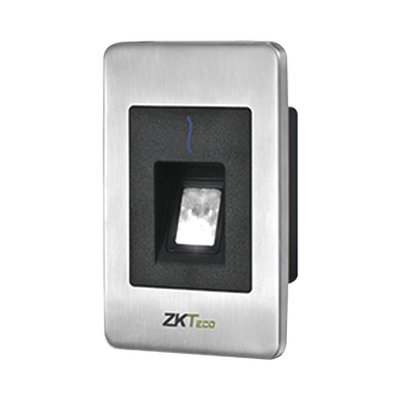 [FR1500S] Lector Esclavo de Huella y Proximidad / RS-485 / IP65 / Acero Inoxidable / Exterior / ZKFinger VX10.0