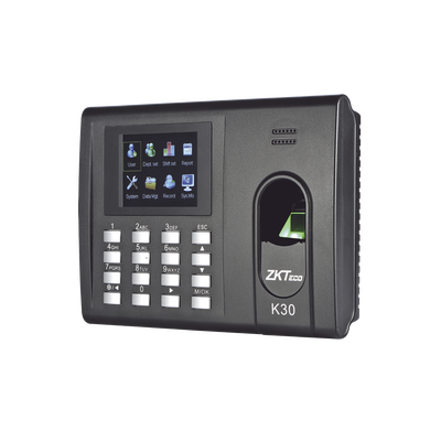 [K-30] Terminal de Tiempo y Asistencia / Huella y Tarjeta 125 kHz / 1,000 Huellas / Batería de Respaldo / TCP/IP USB / Control de 1 Puerta