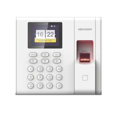 [DS-K1A8503EF-B] Checador de Huella con Batería de Respaldo / Reportes por USB / 1,000 Usuarios / 1000 Huellas / 100,000 Registros / Lector de Tarjetas EM / Uso con iVMS-4200.