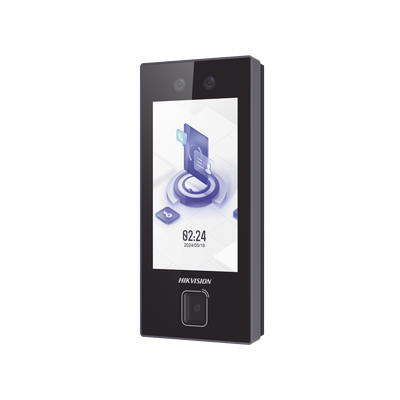 Terminal Facial Min Moe con LECTOR DE QRs FISICO Ultra Rápido y Tarjetas MIFARE / 3000 Rostros / Pantalla 4.5 / Administrable en la Nube con HikConnect Teams / Exterior IP65 / PoE / WiFi / HIK-IA / SIP Estandar