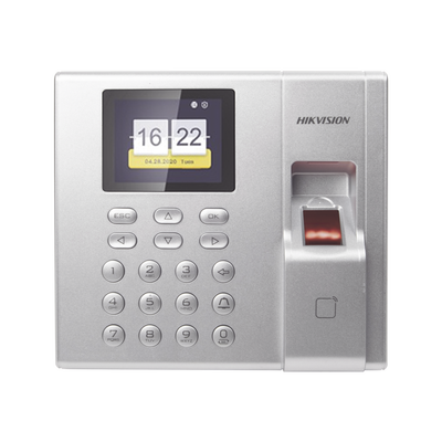[DS-K1T8003EF] Terminal de Control de Acceso y Asistencia compatible con APP Hik-Connect (P2P) / Lectura de Huella y de Tarjetas EM / Soporta hasta 1000 Huellas / Relevador para Chapa / Software iVMS4200