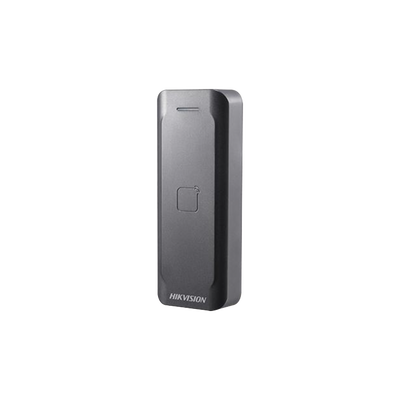 [DS-K1802E] Lector de Tarjetas PROX EM / Exterior IP65 / Wiegand / Compatible con Cualquier Panel / PERFIL DELGADO y ESTETICO / Indicador LED