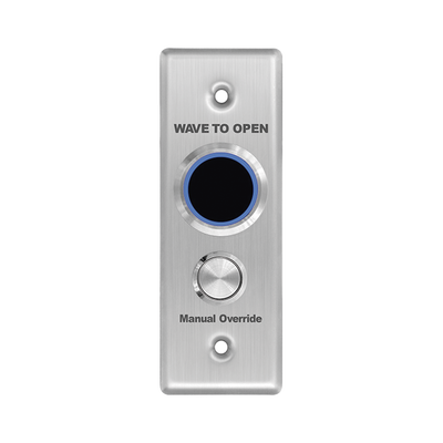 [APB2BL-40] Botón de Salida Doble con Aro Iluminado / IP65 / Diseño Estético Delgado / Temporizador y Distancia Ajustable / Botón Sin Contacto y Botón de Contacto en uno solo