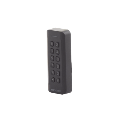 [DS-K1802EK] Lector de Tarjetas PROX EM y Contraseñas / Exterior IP65 / Wiegand / Compatible con Cualquier Panel / PERFIL DELGADO y ESTETICO / Indicador LED