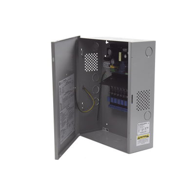 Fuente de Poder con Respaldo, 12 o 24 Vcc, 4 A, 48 W, 8 Salidas, Para Control de Acceso, Entrada 115 Vca