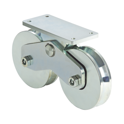 [1151-5621-001] 339V - Rueda Doble de 12 cm / Capacidad Para Puertas de hasta 1200 kg / Canal Tipo V