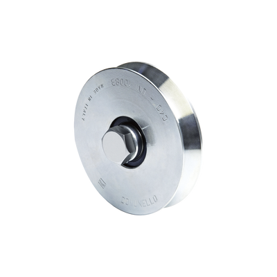 300V / Rueda de 14cm SIN Soporte Para Puertas Corredizas de hasta 270 Kg / Canal Tipo V
