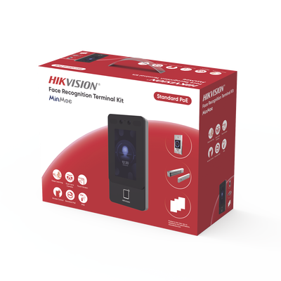 Kit Terminal Reconocimiento Facial / 1500 Rostros + 3000 Huellas + 3000 Tarjetas / Pantalla Táctil 4.3 / 2 MP Gran Angular / PoE + / Alimentación Cerradura / IP65 / Wi-Fi + Audio Bidireccional / Reconocimiento con Mascarilla