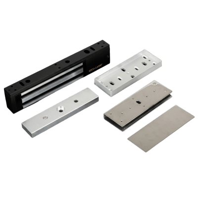 Kit Para Control de Acceso Incluye Chapa Magnética de 600 Lbs / Montaje En U Para Puerta de Cristal / Uso Interior / Certificación UL / Color Negro / Diseño Elegante