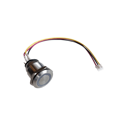 Botón Acero Inoxidable IP65 19 mm/ Control LED Programmable / Cable 60 cm