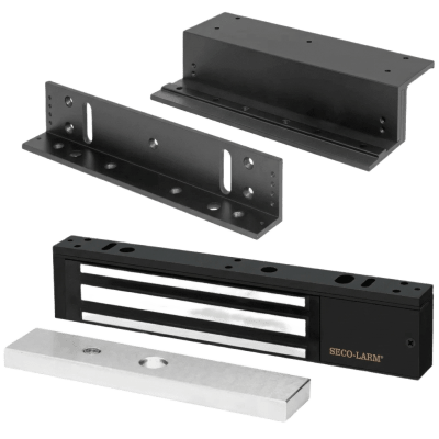 Kit Para Control de Acceso Incluye Chapa Magnética de 600 Lbs / Montaje En Z y L / Uso Interior / Certificación UL / Color Negro / Diseño Elegante