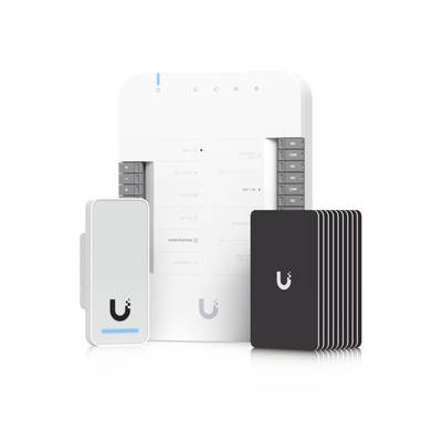 [UA-G2-SK] UniFi Access Kit de Inicio Gen 2, Incluye Hub para conexiones, lector NFC y movimiento / 10 tarjetas de acceso / sistema completo para abrir una puerta