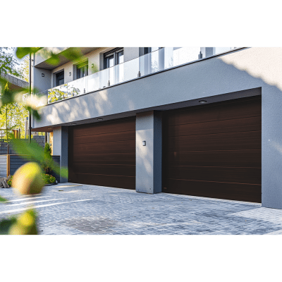 [SECGAR-128B] Sección para puerta de Garage / Lisa / Imitacion Madera / BLACK WALNUT/ Para GARAGE128B / Estilo Americana.