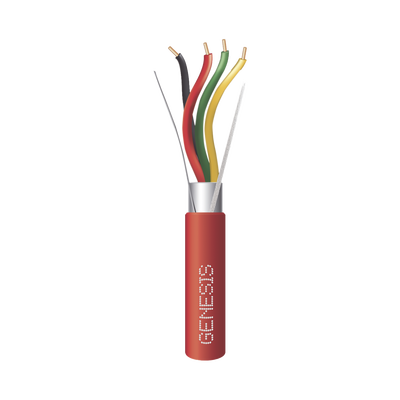 Bobina de 152 Metros (500 Pies) de Alambre / 4 x 18 AWG / Riser / Blindado / Tipo FPLR / Color Rojo / Para Aplicaciones en Sistemas de Detección de Incendio y Sistemas de Evacuación