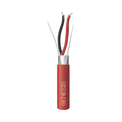 [4402-5504] Bobina de 152 Metros (500 Pies) de Alambre / 2 x 18 AWG / Riser / BLINDADO / Tipo FPLR / Color Rojo / Para Aplicaciones en Sistemas de Detección de Incendio y Sistemas de Evacuación