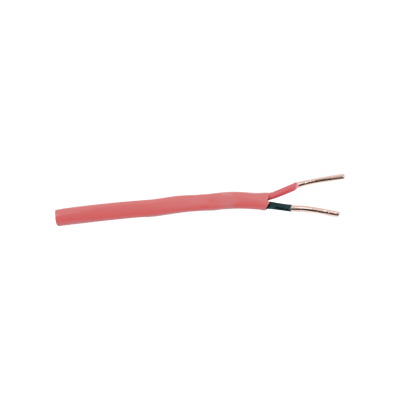 Carrete de Alambre de 305 Metros (1000 Pies) / 2 x 14 AWG / Riser / Tipo FPLR-CL3R / Color Rojo / Para Aplicaciones en Paneles de Detección de Incendio y Sistemas de Evacuación