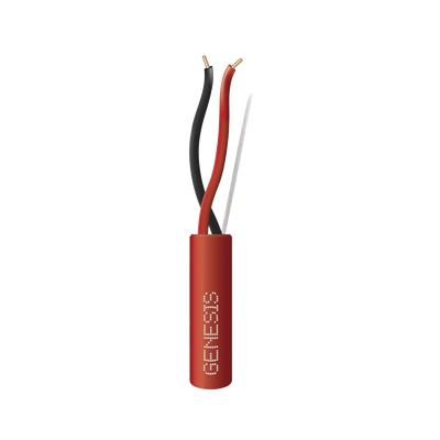 Carrete de Alambre 305 Metros (1000 Pies) / 2 x 16 AWG / Riser / Color Rojo / Tipo FPLR, CL3R, (UL) FT4 / Para Aplicaciones en Sistemas de Detección de Incendio y Sistemas de Evacuación