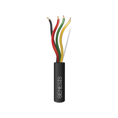 [4154-1008] Carrete de Cable de 305 Metros (1000 Pies) / 4 x 14 AWG / Cable Direct Burial / Color Negro / Para Uso en Intemperie / Uso en Aplicaciones en Sistemas de Detección de Incendio y Sistemas de Evacuación