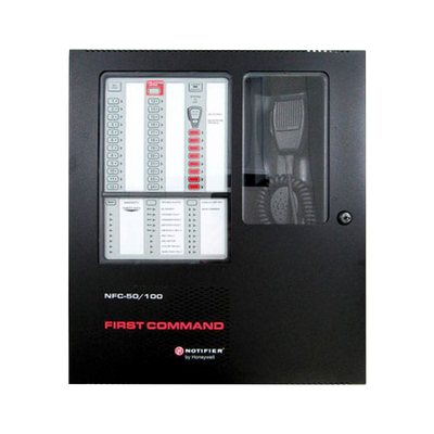 [NFC-50/100] Centro de Comando de Emergencia para Voceo y Evacuación / 50 W a 25 V / para Paneles Direccionables de Detección de Incendio Serie FireWarden de NOTIFIER