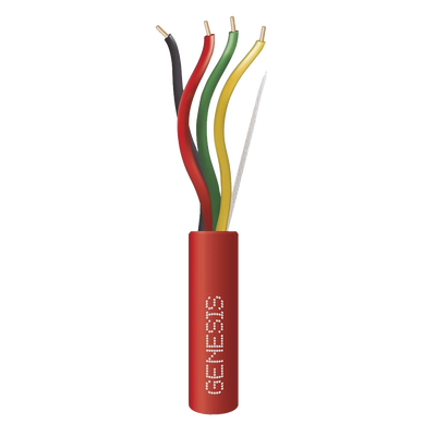 [4312-1004] Carrete de Alambre 305 Metros (1000 Pies) / 4 x 16 AWG / Riser / Color Rojo / Tipo FPLR, CL3R, (UL) FT4 / Para Aplicaciones en Sistemas de Detección de Incendio y Sistemas de Evacuación