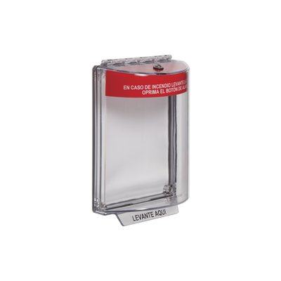 [STI-13010FR-ES] Cubierta Transparente Serie Universal Stopper®, Texto De Incendio En Español