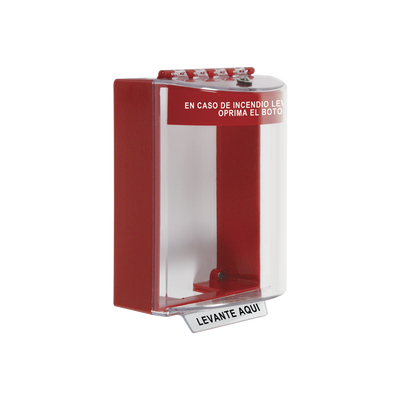 [STI-13210FR-ES] Cubierta Universal Transparente con Espaciador, Texto de Incendio en Español