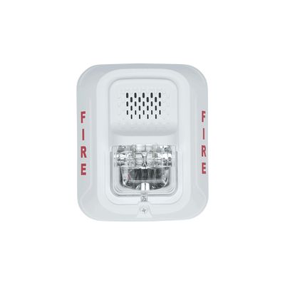 Sirena con Lámpara Estroboscópica a 2 Hilos, Montaje en Pared, Color Blanco, Configuración Estroboscópica Seleccionable, Nuevo Diseño Moderno y Elegante y Menor Consumo de Corriente
