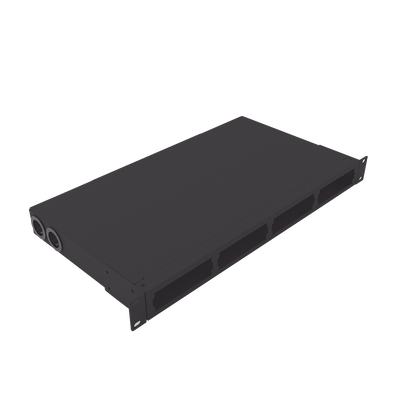 [LP-ODF-8024] Distribuidor de Fibra Óptica Vacío 19 Pulgadas, Acepta 4 Placas Acopladoras de Linkedpro, Hasta 24 Fibras, 1UR, Incluye Charola de Empalme