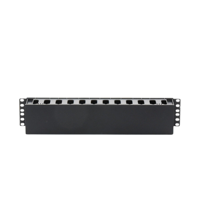 [LP-ORG-02] Organizador de Cables Horizontal de 2U para Rack de 19, Fabricado en Polímero Resistente a Deformaciones y Rayones
