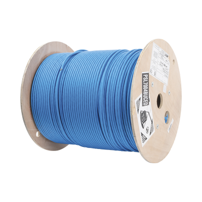 [PSL7004BU-CED] Bobina de Cable Blindado S/FTP de 4 Pares, Cat7, Inmune a Ruido e Interferencias, LSZH (Bajo Humo, Cero Halógenos), Color Azul, Bobina de 500 Metros (1640 Pies)