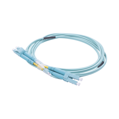 [LP-FOM3-LCLC-R02] Jumper de Fibra Óptica Multimodo OM3 50/125 LC-LC OFNR (Riser), 2.0 mm, Dúplex, Aqua, 2 Metros (6.56 Pies)