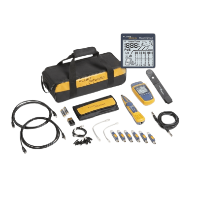 [MS2-KIT] Kit Profesional de Verificador de Red MicroScanner2, para Comprobación de Redes de Voz, Datos y Video, con Pantalla LCD Retroiluminada