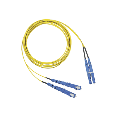 [F92ERLNSNSNM001] Jumper de Fibra Optica Monomodo 9/125 OS2, LC-SC Duplex, OFNR (Riser), Color Amarillo, 1 Metro (3.28 Pies)