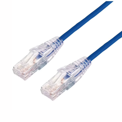 Cable de Parcheo Slim UTP Cat6A - 0.5 Metros (1.64 Pies) Azul, Diámetro Reducido (28 AWG)