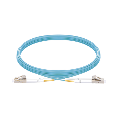 [LP-FOM3-LCLC-R05] Jumper de Fibra Óptica Multimodo OM3 50/125 LC-LC OFNR (Riser), 2.0 mm, Dúplex, Aqua, 5 Metros (16.40 Pies)