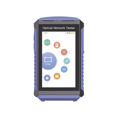 Mini OTDR Touch para Pruebas en Enlaces Fibra Óptica Activos (Prueba de Fibra Viva) / Longitud de Onda en 1625nm / Integra Función OPM / Integra Función VFL 5mW / Mapeo de Cables RJ45 / Recargable / Distancia de Prueba hasta 100 Kilómetros (328084 pie