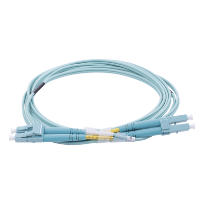 [LP-FOM4-LCLC-R02] Jumper de Fibra Óptica Multimodo OM4 50/125 LC-LC OFNR (Riser), 2.0 mm, Dúplex, Aqua, 2 Metros (6.56 Pies)