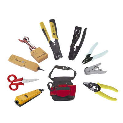 [KITINSTALN3] Juego de 9 Herramientas para Instalador de Redes. Incluye bolsa de viaje