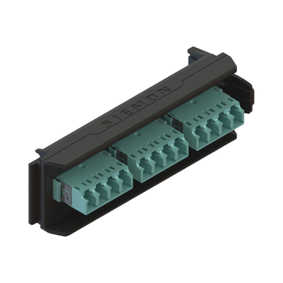 [LVA12-LCQ-BC-A] Placa Acopladora LightVerse, 6 Conectores Dúplex LC/UPC, Acepta hasta 12 Fibras Multimodo OM3 y OM4 (No Shuttered)