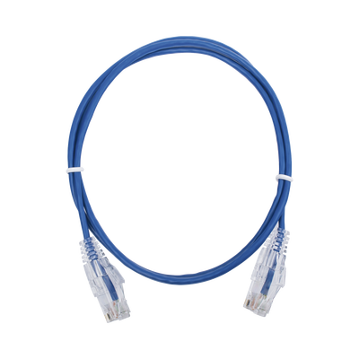 [LP-UT6-100-BU28] Cable de Parcheo Slim UTP Cat6 - 1 Metro (3.28 Pies), Azul, Diámetro Reducido (28 AWG)