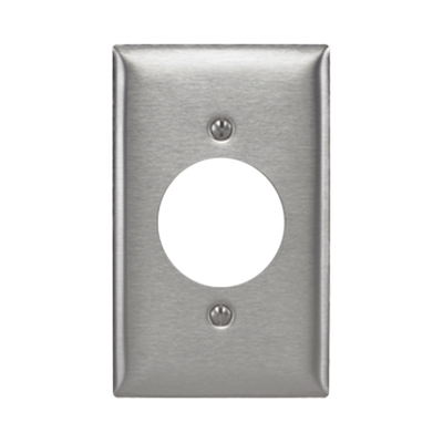 Placa para Receptaculo Sencillo 20 y 30 A de Media Vuelta/ 1.6 (40 mm) / Acero Inoxidable.
