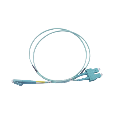 [LP-FOM3-LCSC-R01] Jumper de Fibra Óptica Multimodo OM3 50/125 LC-SC OFNR (Riser), 2.0 mm, Dúplex, Aqua, 1 metro (3.28 pies)