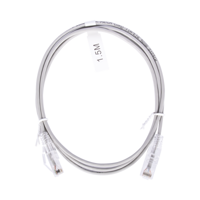 [LP-UT6-150-GY28] Cable de Parcheo Slim UTP Cat6 - 1.5 Metros (4.92 Pies) Gris Diámetro Reducido (28 AWG)