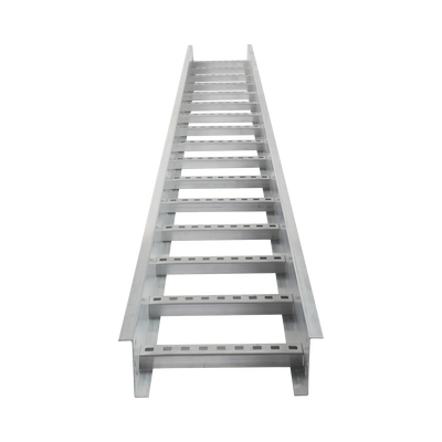 Escalera de Aluminio Portacables / Perfil Z / Peralte 3 1/4 /Paso 9 / Ancho 6 / 3.66 metros / Capacidad Máx. 137 Cables / Incluye Cople Union y Tornillería