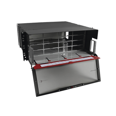 [LVE-4U-MD-P01A] Distribuidor de Fibra Óptica de Alta Densidad LigthVerse *Pro* Para Rack de 48.26 cm (19 Pulgadas), Acepta 16 Placas Plug and Play, Hasta 384 Fibras, 4 UR