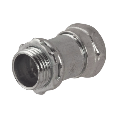 Conector Recto Compresión de Acero Galvanizado para Pared Delgada de 3/4 .