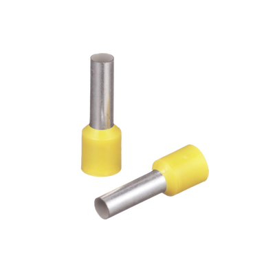 [FSD82-12-C] Ferrúl de cobre DIN Amarillo para Cable 10 AWG con largo 12 mm. Paquete de 100 Piezas